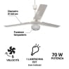 Ventilateur de plafond avec lumière 3 pales 5 vitesses Windy Offre