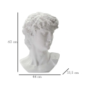 Sculpture décorative tête d'homme en résine 44x35,5x60cm David 