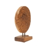 Sculpture ethnique décorative en bois de teck fait main Coin Offre