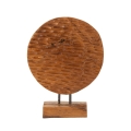 Sculpture ethnique décorative en bois de teck fait main Coin Promotion