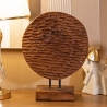 Sculpture ethnique décorative en bois de teck fait main Coin Vente