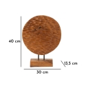 Sculpture ethnique décorative en bois de teck fait main Coin Modèle