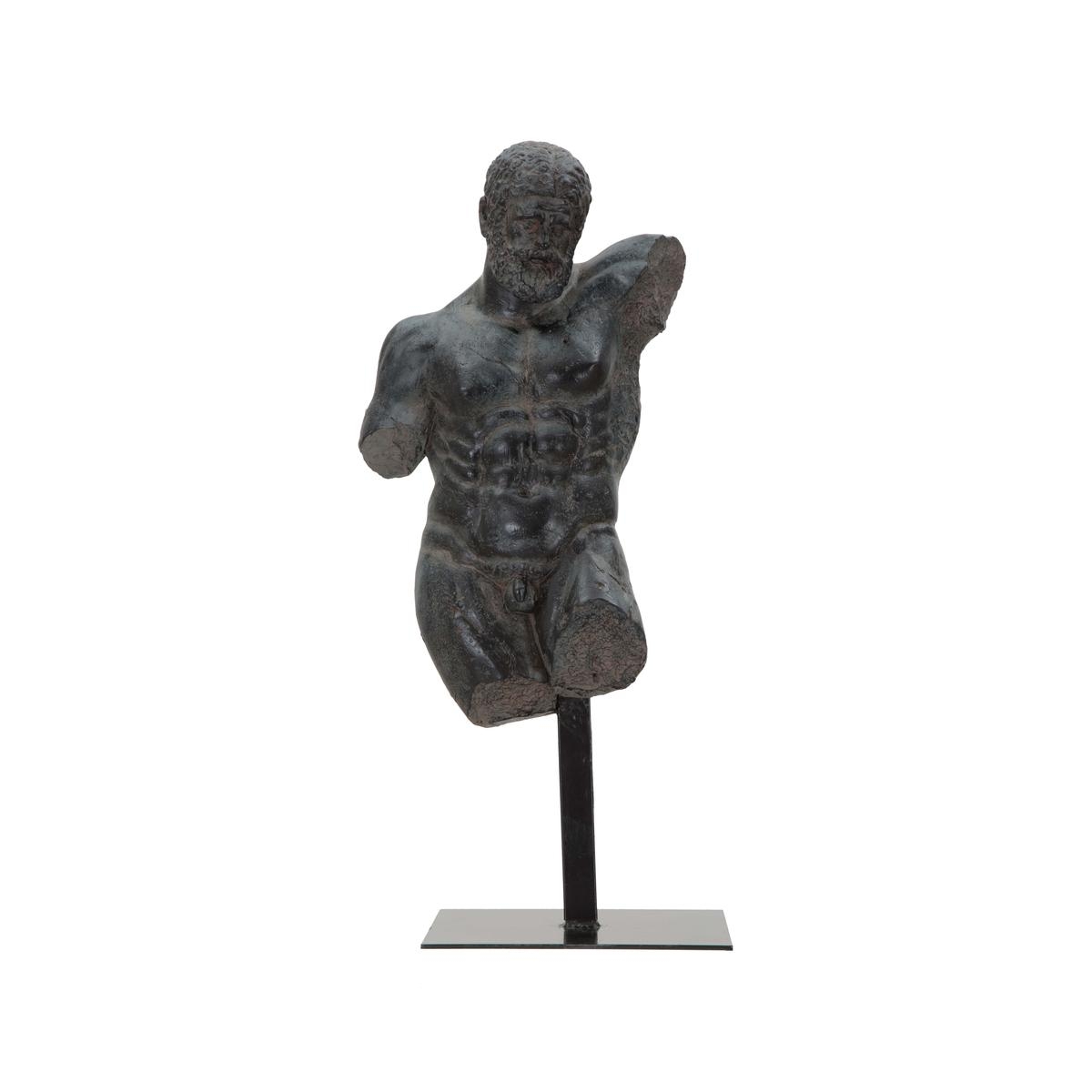 Buste sculpture homme en résine noire Ercole Promotion
