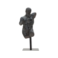 Buste sculpture homme en résine noire Ercole Promotion