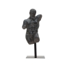 Buste sculpture homme en résine noire Ercole Promotion