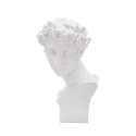 Statuette sculpture décorative en résine blanche visage masculin Enea Offre