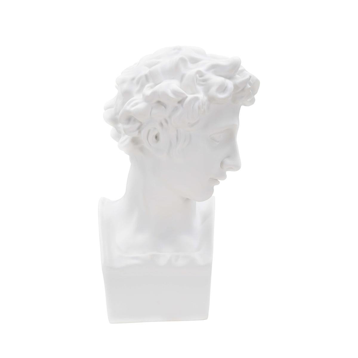 Statuette sculpture décorative en résine blanche visage masculin Enea Promotion Statuette sculpture décorative en résine blanche visage masculin Enea Promotion