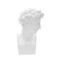 Statuette sculpture décorative en résine blanche visage masculin Enea Promotion