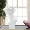 Statuette sculpture décorative en résine blanche visage masculin Enea Vente