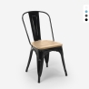 chaise cuisine industrielle design style steel wood top light 
