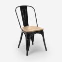 chaise cuisine industrielle design style steel wood top light 