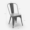 chaise cuisine industrielle design style steel wood top light 