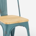 Chaise industrielle métallique vintage avec plateau en bois ancien Steel Old Wood Top Light. Modèle