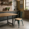Chaise industrielle métallique vintage avec plateau en bois ancien Steel Old Wood Top Light. Remises