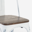 Chaises industrielles en métal vintage blanc avec plateau en bois Steel Old Wood. Catalogue