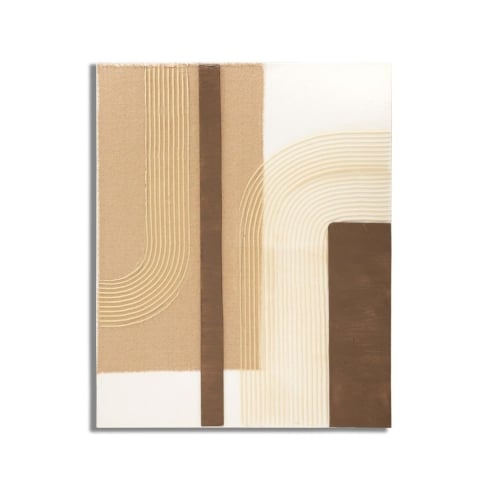 Tableau abstrait sur toile peint style bohème chic 100x80 cm Lofty Promotion
