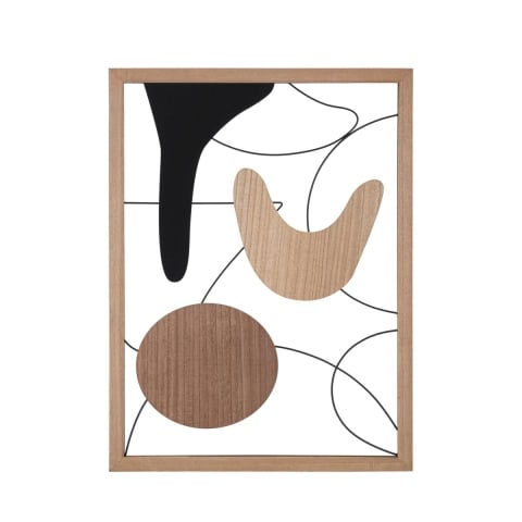 Panneau décoratif mural 3D moderne en bois et métal Astroy Promotion
