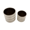 Ensemble de 2 vases en céramique blanche avec décorations argent Ray Offre