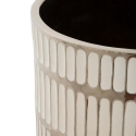 Ensemble de 2 vases en céramique blanche avec décorations argent Ray Réductions