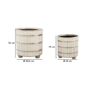 Ensemble de 2 vases en céramique blanche avec décorations argent Ray Catalogue