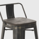 tabouret design industriel métal bois vintage style brush top 78 cm 