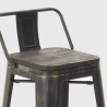 tabouret design industriel métal bois vintage style brush top 78 cm 