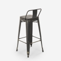 tabouret design industriel métal bois vintage style brush top 78 cm 