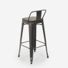 tabouret design industriel métal bois vintage style brush top 78 cm 