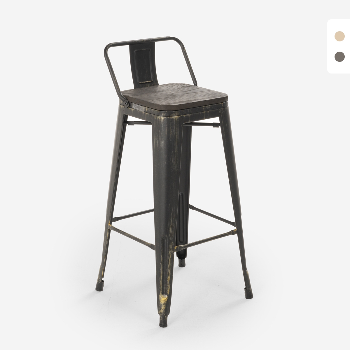 tabouret design industriel métal bois vintage style brush top 78 cm Achat tabouret design industriel métal bois vintage style brush top 78 cm Achat