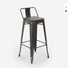 tabouret design industriel métal bois vintage style brush top 78 cm Achat