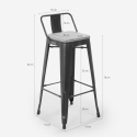 tabouret design industriel métal bois vintage style brush top 78 cm 