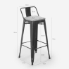 tabouret design industriel métal bois vintage style brush top 78 cm 
