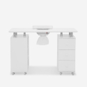 Table manucure esthéticienne aspirateur roues 3 tiroirs blanc Mango Offre