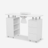 Table manucure esthéticienne aspirateur roues 3 tiroirs blanc Mango Réductions