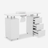 Table manucure esthéticienne aspirateur roues 3 tiroirs blanc Mango Remises