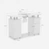 Table manucure esthéticienne aspirateur roues 3 tiroirs blanc Mango Choix