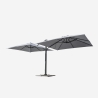 Parasol de jardin déporté double bras 3x3 en aluminium bar hôtel Oslo Remises