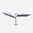 Parasol de jardin déporté double bras 3x3 en aluminium bar hôtel Oslo Catalogue