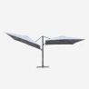 Parasol de jardin déporté double bras 3x3 en aluminium bar hôtel Oslo Catalogue
