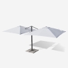 Parasol de jardin déporté double bras 3x3 en aluminium bar hôtel Oslo Modèle