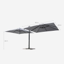 Parasol de jardin déporté double bras 3x3 en aluminium bar hôtel Oslo 