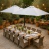 Parasol de jardin déporté double bras 3x3 en aluminium bar hôtel Oslo Dimensions