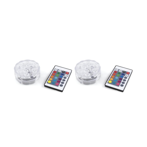 Set de 2 spots LED étanches avec télécommande Ø 6,9x2,8 cm Virel Promotion