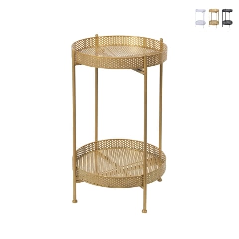 Table ronde en fer forgé pliable noir Kelto Promotion