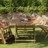 Table octogonal pliant en acacia avec trou pour parasol Bali Vente