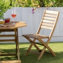Table octogonal pliant en acacia avec trou pour parasol Bali Choix