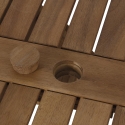 Table octogonal pliant en acacia avec trou pour parasol Bali Réductions