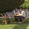 Table octogonal pliant en acacia avec trou pour parasol Bali Modèle