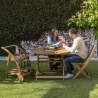 Table octogonal pliant en acacia avec trou pour parasol Bali Modèle