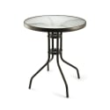 Table ronde d'extérieur 60 cm en acier carbone et verre Lorea Catalogue